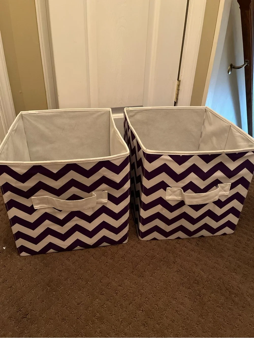 2 Collapsible Foldable Cloth Fabric Cubby Storage Bin Tote 13x15x12.5